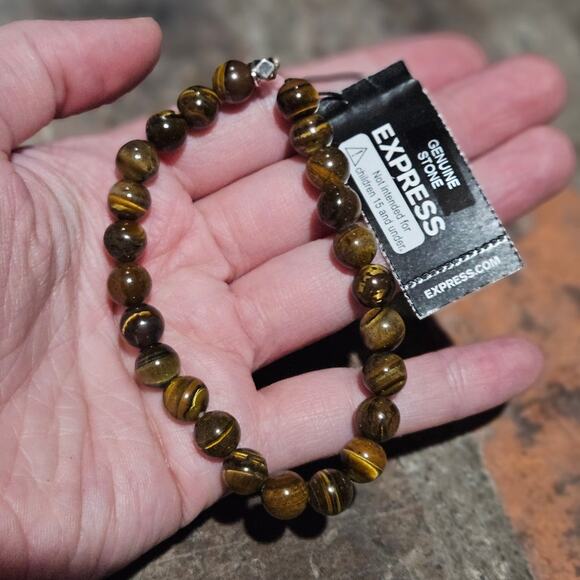 Express Genuine Stone Round Beads Stretch Bracelet ~ Bohemian Cottagecore Casual - Picture 2 of 4